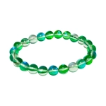 Гривна Зелен Рейнбоу Аура Аква Кварц Гланц Топче 8 мм