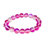 Гривна Розова Рейнбоу Аура Аква Кварц Гланц Топче 10 мм