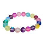 Гривна Микс Рейнбоу Аура Аква Кварц Мат Топче 10 мм