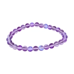 Гривна Виолетова Рейнбоу Аура Аква Кварц Мат Топче 6 мм