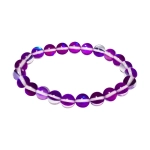 Гривна Виолетова Рейнбоу Аура Аква Кварц Гланц Топче 8 мм