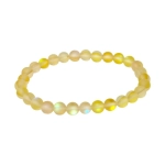 Гривна Жълта Рейнбоу Аура Аква Кварц Мат Топче 6 мм