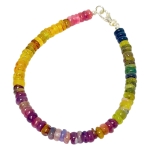 Гривни Редуващ се Цветен Турмалин 5/2 мм със Сребро 925