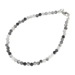 Гривна Фасетиран Турмалин в Кварц, "Стрелите на Амур" Топче 3,5 мм със Сребро 925