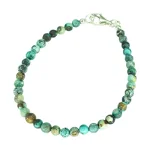 Гривна Синьо-зелен Мексикански Тюркоаз Топче 4 мм със Сребро 925