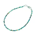 Гривна Синьо-зелен Мексикански Тюркоаз Топче 2,3 мм със Сребро 925