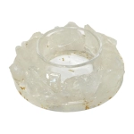 Свещник за Ароматни Свещи с Планински Кристал и Златни Люспи