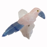 Фигурка на Тукан от полускъпоценни камъни - Арагонит, Авантюрин, Планински Кристал