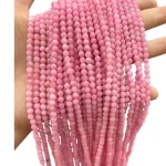 Наниз Розов Опал Подсилен Цвят Фасетирано Топче 4 мм