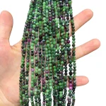 Наниз Рубин в Цоизит Фасетирано Топче 4 мм