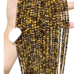 Наниз Тигрово Око Фасетирано Топче 4 мм