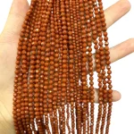 Наниз Червен Яспис Фасетирано Топче 4 мм