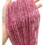 Наниз Рубелит Розов Турмалин Фасетирано Топче 4 мм