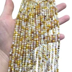 Наниз Жълт Ахат Фасетирано Топче 4 мм