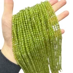 Наниз Перидот, Хризолит Фасетирано Топче 4 мм