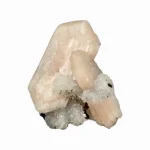 Стилбит Кристали върху Халцедон и Захаровиден Кварц