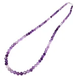 Колие Аметист Редуващ се Цвят Фасетирано Топче 4 мм със Сребро 925