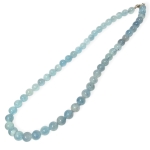 Колие Прозрачен Аквамарин Топче 8 мм със Сребро 925