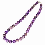 Колие Чароит Топче 10 мм, качество "АA" със Сребро 925