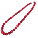 Колие Червен Корал Топче 8 мм 