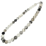 Колие Черен Турмалин в Планински Кристал, Стрелите на Амур Топче 10 мм със Сребро 925