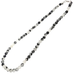 Колие Черен Турмалин в Планински Кристал, Стрелите на Амур Топче 6 мм със Сребро 925