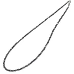 Колие Фасетиран Хематит Топче 2,5 мм със Сребро