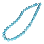 Колие Пресован Ларимар Топче 10,5 мм със Сребро 925