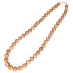 Колие Слънчев камък, Хелиолит Топче 8,8 мм със Сребро 925