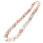 Колие Розов Перуански Опал Топче 10 мм със Сребро 925