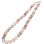 Колие Розов Перуански Опал Топче 8 мм със Сребро 925