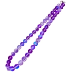 Колие Виолетова Рейнбоу Аура Аква Кварц Мат Топче 10 мм