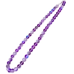 Колие Виолетова Рейнбоу Аура Аква Кварц Мат Топче 8 мм