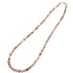 Колие Родохрозит Фасетирано Топче 4 мм със Сребро, Качество А