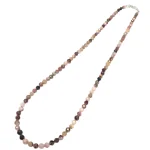 Колие Родохрозит Фасетирано Топче 4 мм със Сребро