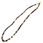 Колие Многоцветен Турмалин Топче 5 мм със Сребро 925