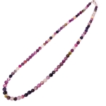 Колие Многоцветен Турмалин Светъл топче 5 мм със Сребро 925