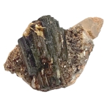 Друза от Кристали Черен Турмалин с Прозираща Зелена Кора