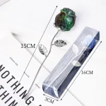 Роза от Рубин с Цоизит с Посребрен Ствол и Листа