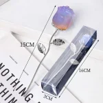 Роза от Опалит с Посребрен Ствол и Листа