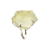 Пръстен Метеорит Тектит Жълто Либийско Пустинно Стъкло със Сребро 925