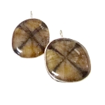 Обици Хиастолит, "Кръстов Камък" със Сребро 925