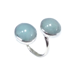 Двоен Пръстен Аквамарин със Сребро 925