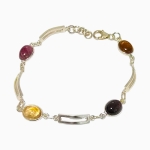 Гривна Цветен Турмалин, Рубелит, Верделит, Дравит, Цилайзит, Ахроит със Сребро 925