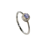 Пръстен Танзанит и Циркон със Сребро 925 и Родий