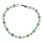 Гривна с 25 бр. Фасети Изумруд, Смарагд и Циркон със Сребро 925 и Родий