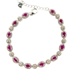 Гривна с 12 бр. Фасети от Прозрачен Рубин и Циркон със Сребро 925 и Родий