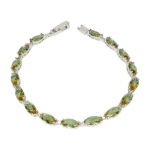 Гривна с 16 бр. Фасети Султанит и Циркон със Сребро 925 и Родий