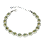 Гривна с 16 бр. Фасети Султанит и Циркон със Сребро 925 и Родий