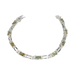 Гривна с 9 бр. Фасети Султанит и Циркон със Сребро 925 и Родий